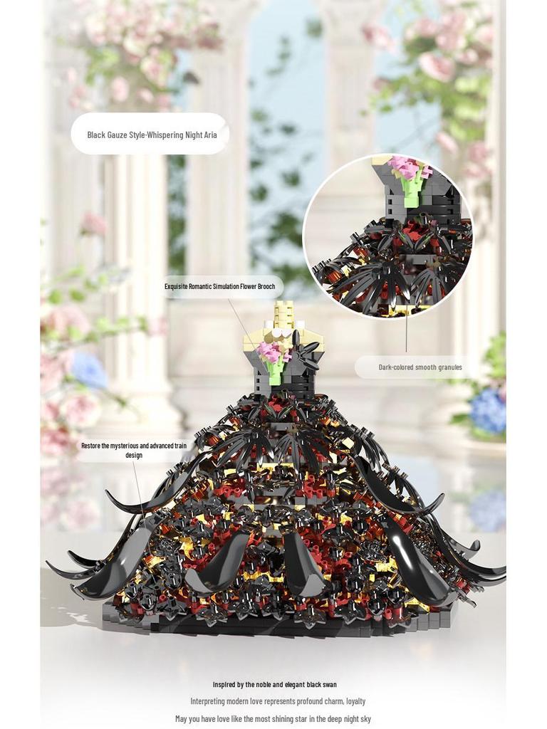 Совместимая Lego Белое Свадебное Платье Микро Алмазный Строительный Блок Фигурка Игрушка - Подарок для Девочек.