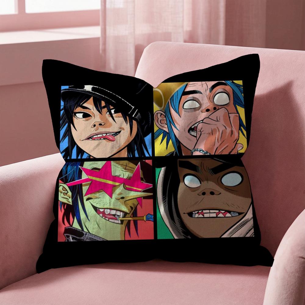 Band Cool G-Gorillaz Cushion Cover Multi-Scene Pillow Cover for Home & Car - Reversible, Soft & Durable for Daily Use
