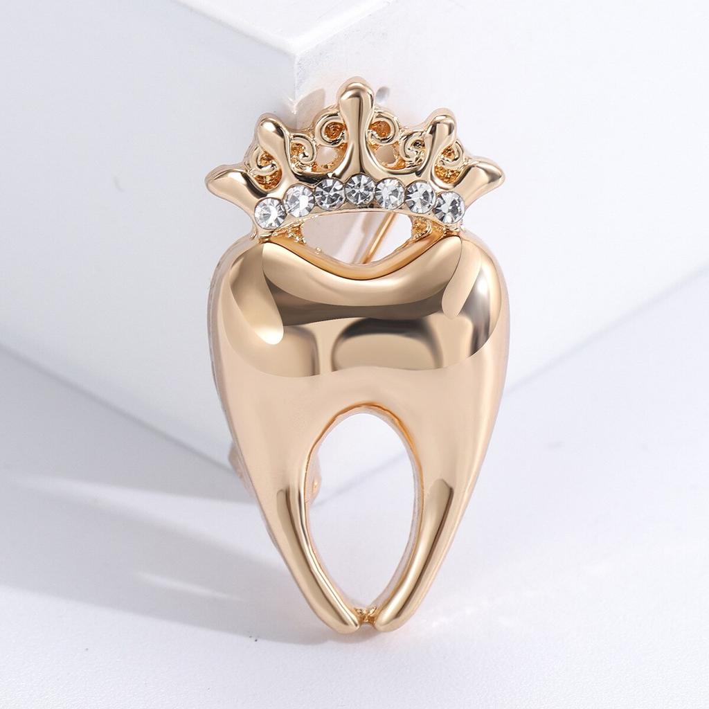 Blucome Брошь в виде короны со стразами, заколки, креативные ювелирные изделия для стоматолога, аксессуары, подарок, значок в виде зубов для девочек