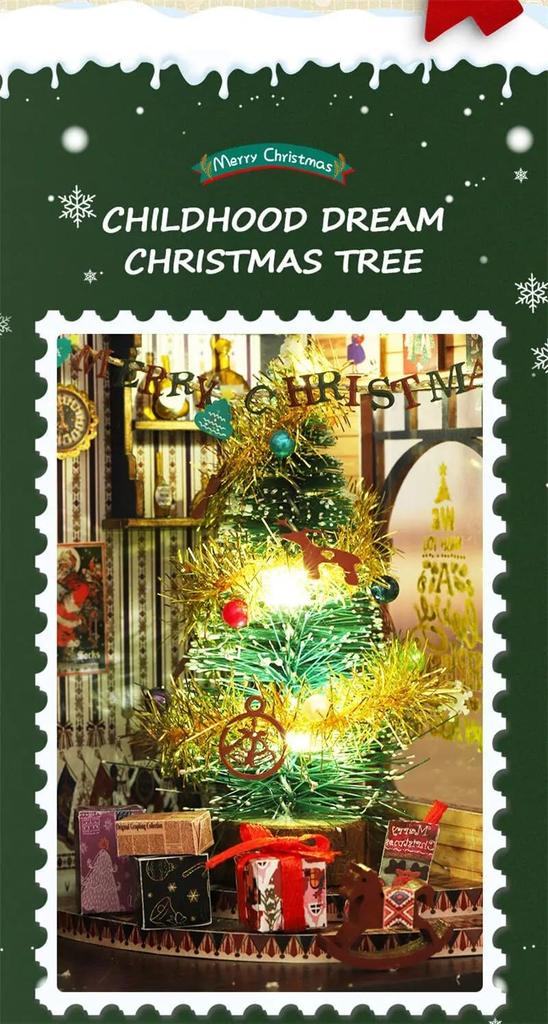 (t-ФРИК) Кукольный домик Набор для самостоятельной сборки Миниатюрная Рождественская страна чудес