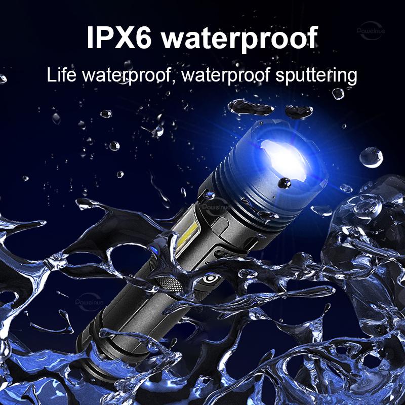 Супер XHP120 Мощный светодиодный фонарик Мощный фонарик Перезаряжаемый фонарик 18650 Usb Лампа для кемпинга