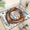 1PC Custom Name Grand Slam Birthday Wishes Theme Floor Mat Ideal for Living Room, Game Rooms, Office, Bedroom,Floor Mat Playful Design