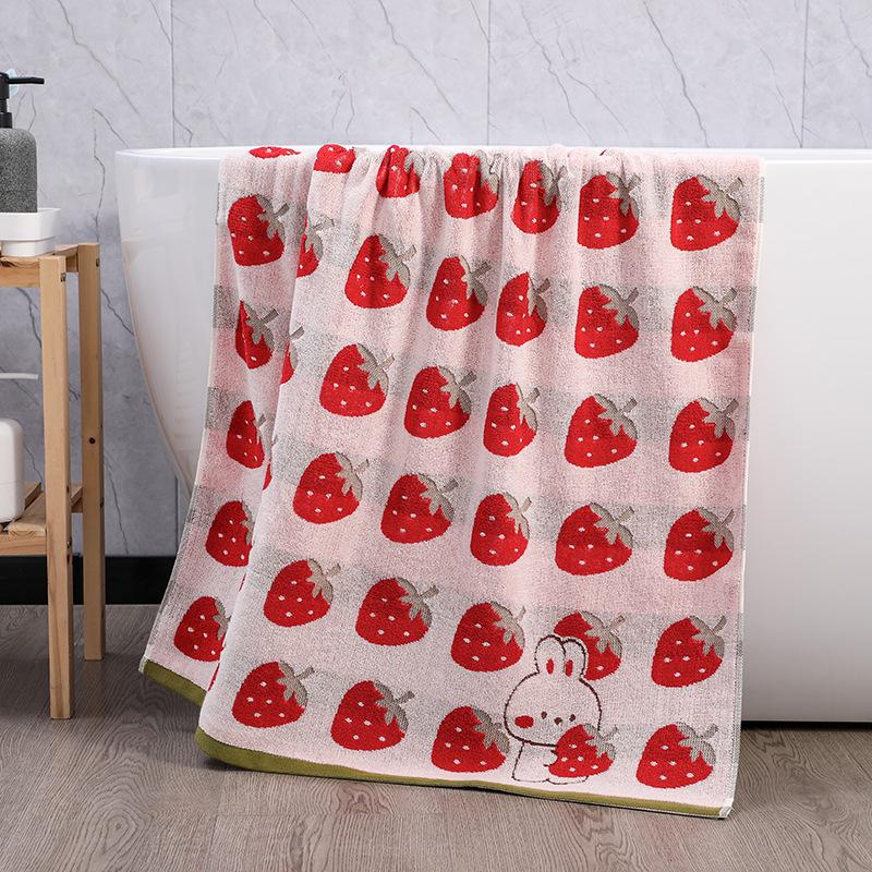 Luxury Yarn-Dyed Jacquard Cotton Bath Towel - Soft, Absorbent, Thick, and Large