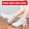 Белые кожаные женские кроссовки для современного танца зумба, джаза, мягкая резиновая подошва, квадратные спортивные туфли
