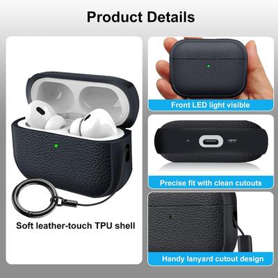 Кожаный чехол для наушников AirPods Pro 3, полноразмерный, ударопрочный, защитный чехол с ремешком против потери для чехлов AirPods Pro 3
