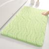 Thickened Solid Color Bathroom Absorbent Floor Mat with Wave Pattern for Household Use, Anti Slip Door Mat for Bathroom, Toilet Door Mat