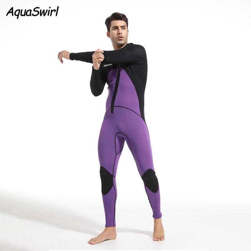 3mm Mens Full Wetsuit Scuba Diving Snorkeling Surfing Swimming With Long Sleeve Pants Front Zip