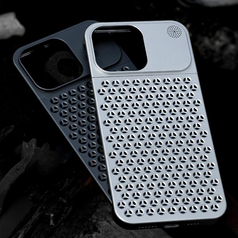 Чехол из алюминиевого сплава для Iphone 15 14 Pro Max, чехол для Iphone 12 13 Pro, чехол для iPhone, полый рассеиватель тепла, подходит для защиты от падения