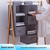 Cotton Linen Hanging Wardrobe Organizer with Multi-Layer Drawers for Clothes and Underwear