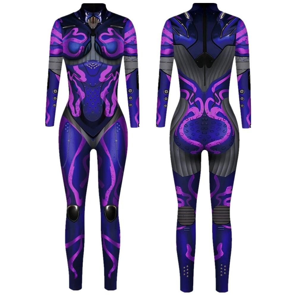 Punk Gothic Jumpsuit Catsuit Sexy Women Cosplay Costumes Halloween Bodysuit