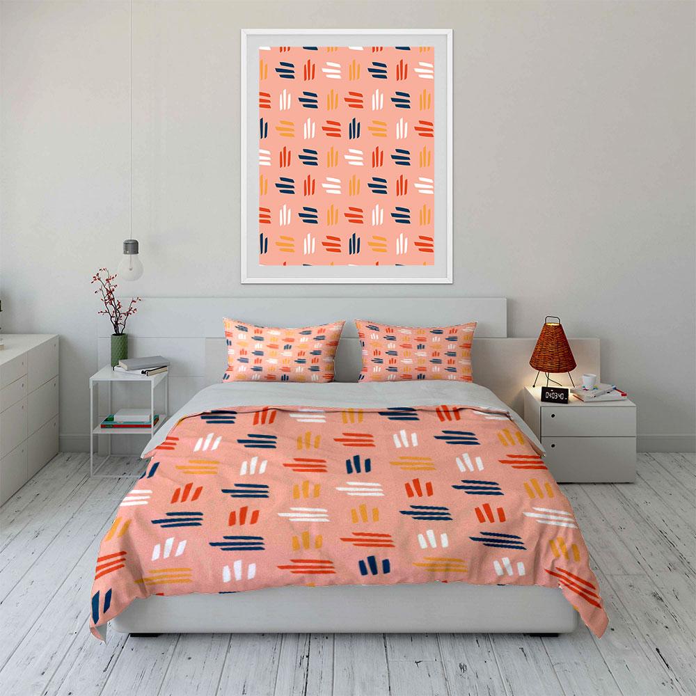 Colorful Geometric Bedding Set Bedding Duvet Cover Set Duvet Cover Pillowcases (1 * Duvet Cover 2 * Pillowcases, without duvet insert)