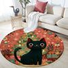 Christmas cat pattern round rug,Carpet Rug for Living Room Bedroom Playroom ,Non-slip Floor Mat,Holiday Gifts and Birthday Gifts.
