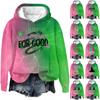 Women's Fashionable Casual Oversized Long-Sleeved Hooded Print Pullover Sweatshirt