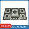 Газовая плита из нержавеющей стали, природный газ, сжиженный газ, бытовая кухонная утварь, новая встраиваемая газовая плита с пятью конфорками