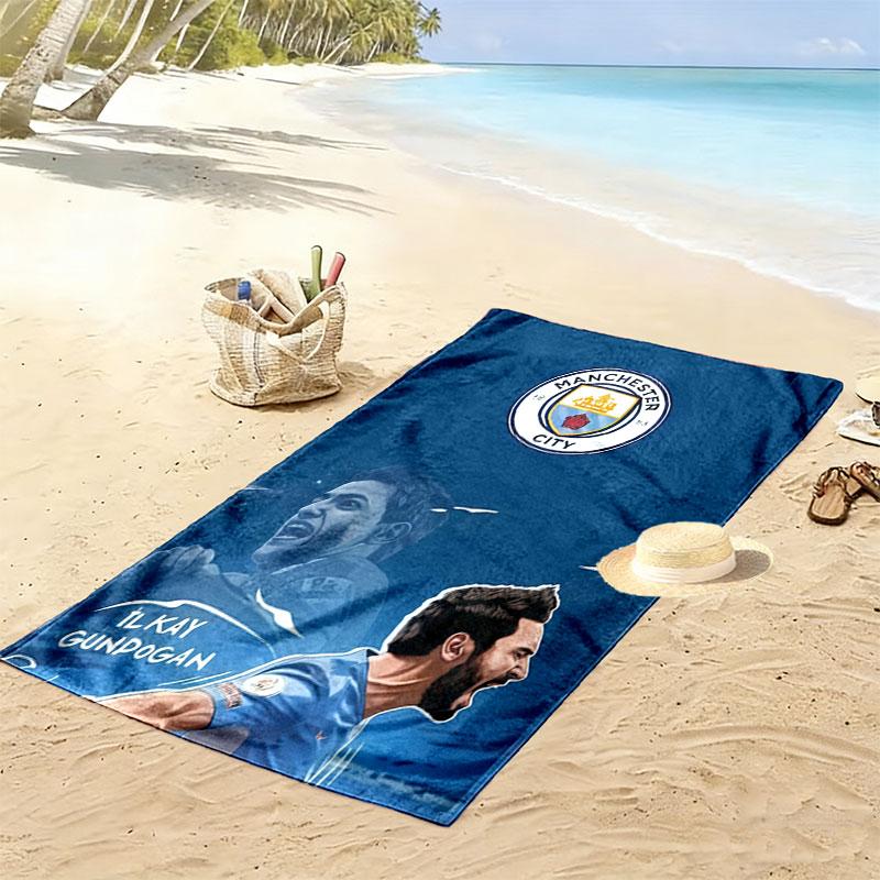 Royal MCFC Crown Print Beach Towel, Large Soft Quick Dry Towel for Beach Camping Swimming