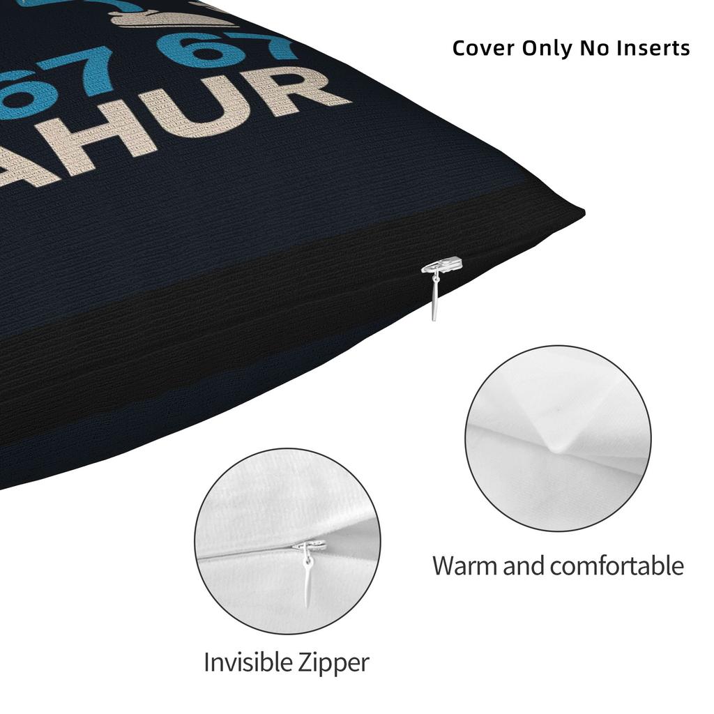 67 Six Seven Meme Pillow Cover Brainrot Design Cushion Cover Novelty Pillow Case For Office Car Home Decor