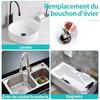 Bonde de lavabo - AIMOONSA - Pop-up universelle - Inox &amp; cuivre - Diam. 34-38 mm - Passoire anti-obstruction
