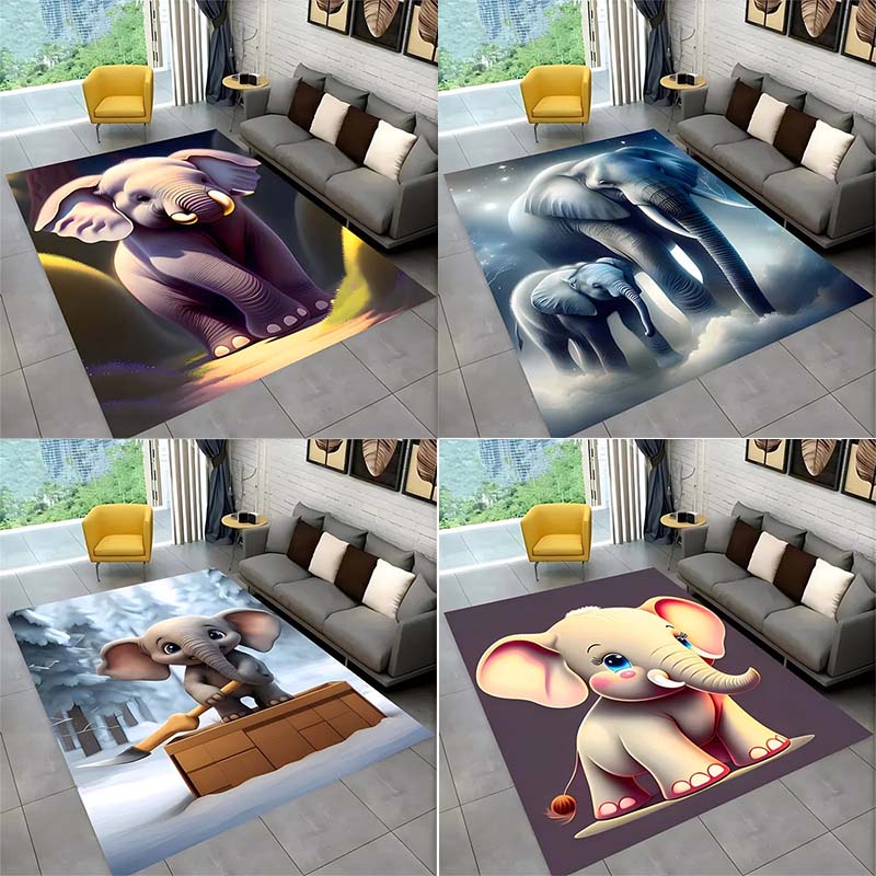 Elephant Pattern Floor Mats Door Decoration Home Living Room Floor Mats