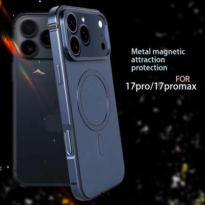 Магнитный оригинальный чехол Magsafe для телефона, Для iPhone 17 Pro Max 17Pro 16 15 Pro Max, Высококачественный металлический каркас, Защитный чехол от падения
