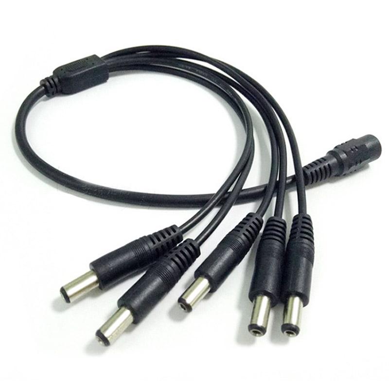 Разъем питания постоянного тока 5,5 мм, кабель питания постоянного тока, 1 гнездо на 5 штекеров, разветвитель-адаптер для камеры видеонаблюдения и светодиодной ленты Blackup Camer