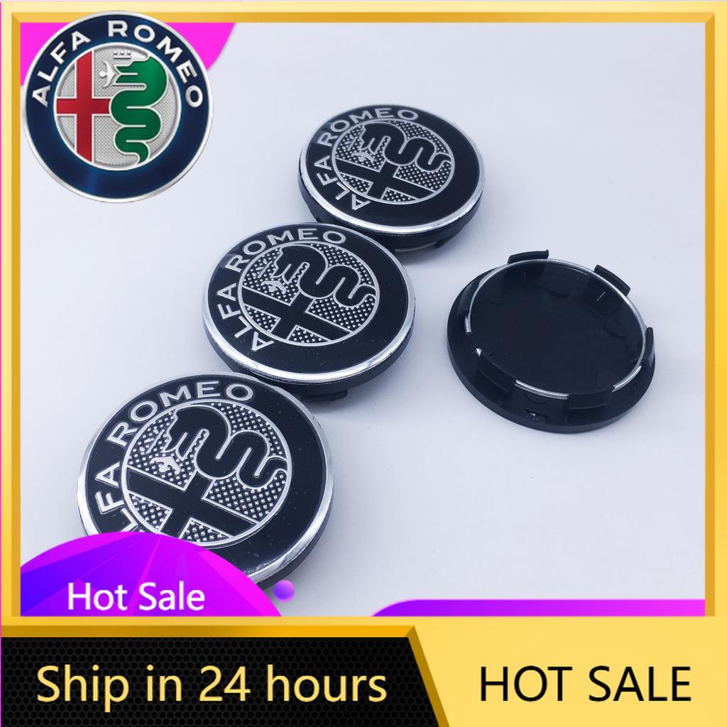 Автомобильные наклейки для Alfa Romeo 4 шт. 50 мм новые черные Для Alfa Romeo Giulietta GT Модификация логотипа ступицы колеса автомобиля Декор крышки ступицы колеса