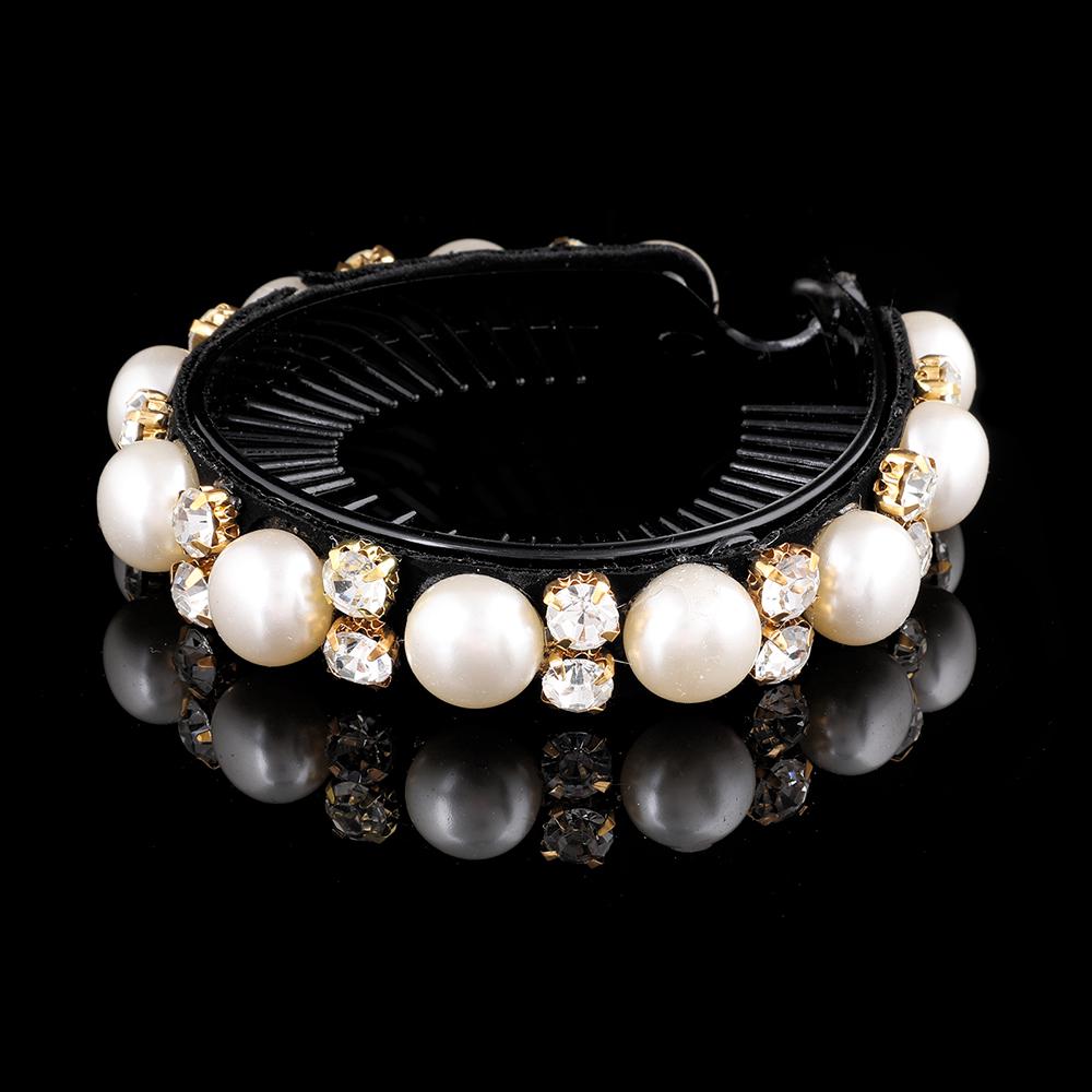 Модные женские заколки со стразами и жемчугом, цветок, хрустальная заколка для волос, когти, птичье гнездо, твист-клип