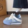 Blue Sneakers Women's New Spring and Summer Platform German Training Shoes Waffle Forrest Gump Shoes Round Head Board Shoes Casual Canvas Shoes