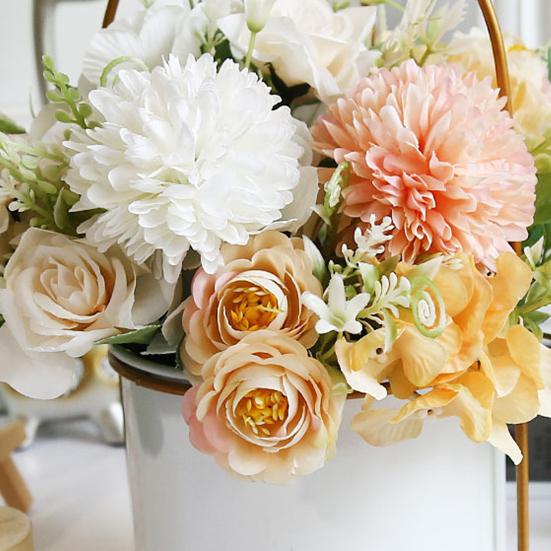 2 шт. Искусственный букет цветов Имитация ромашек Реалистичная гортензия розы Искусственный