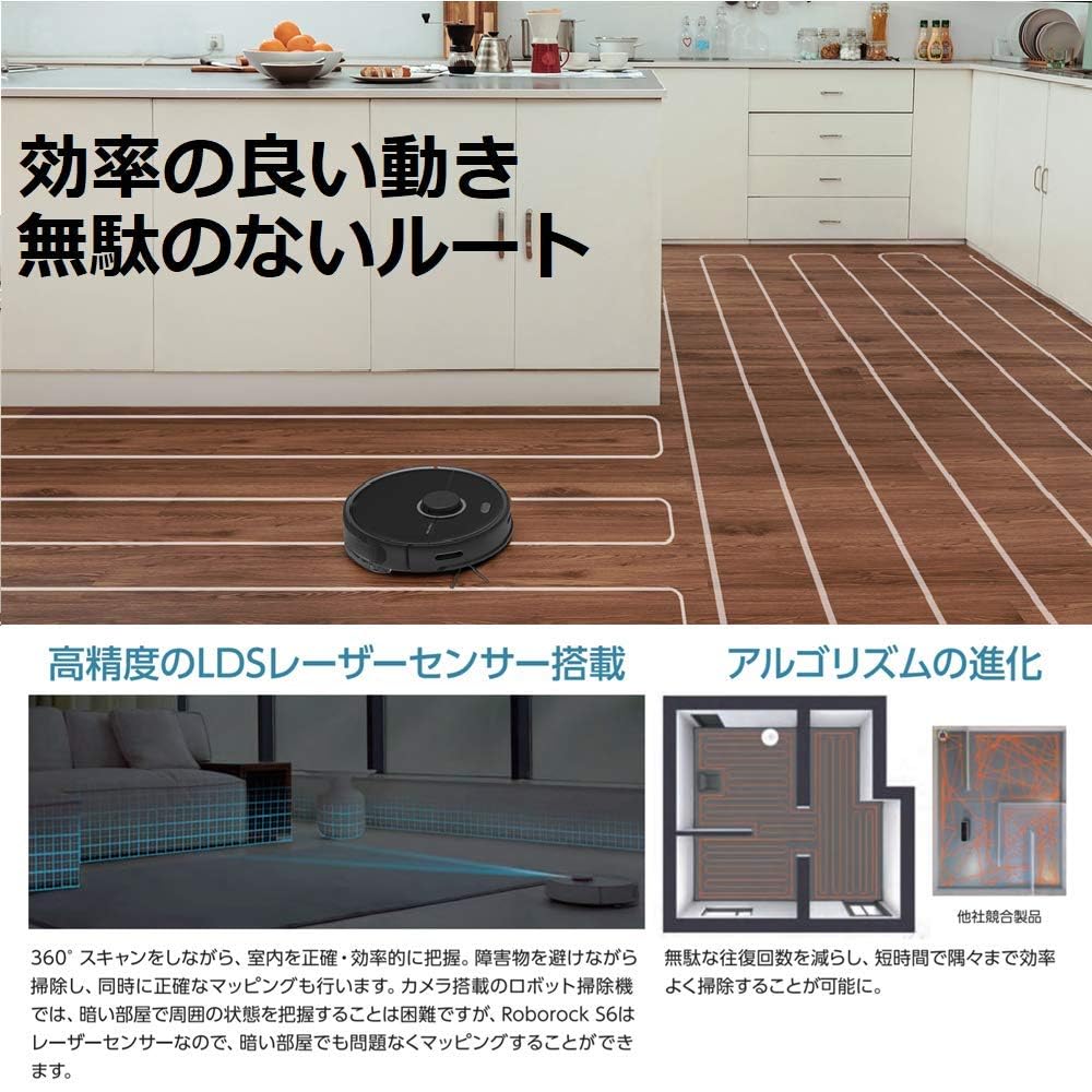 Робот-пылесос Roborock S5 Max Black Совместим с лазерным датчиком очистки воды Мощное всасывание 2000 Па Бесшумный 180 минут непрерывной работы