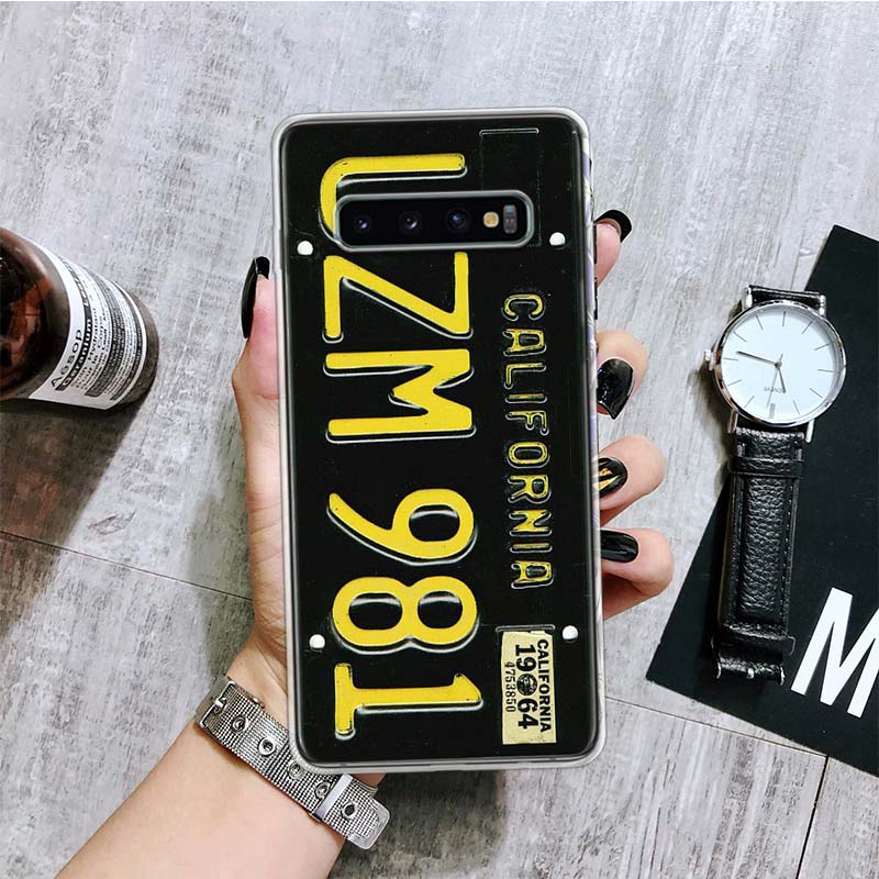 Retro License Plate Number 66 Phone Case For Samsung Galaxy S26 S25 Edge S24 S23 FE S22 Ultra S21 Plus S20 + Fundas Cover Coque