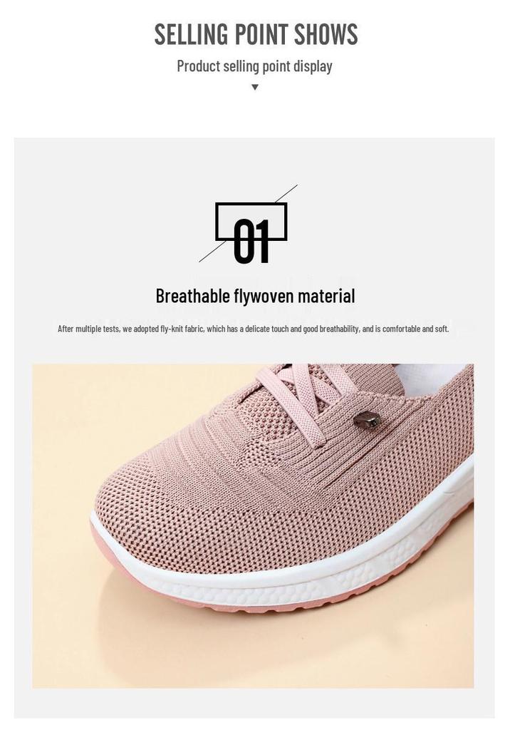 Женские повседневные кеды из дышащего материала Flyknit, без шнуровки, большого размера