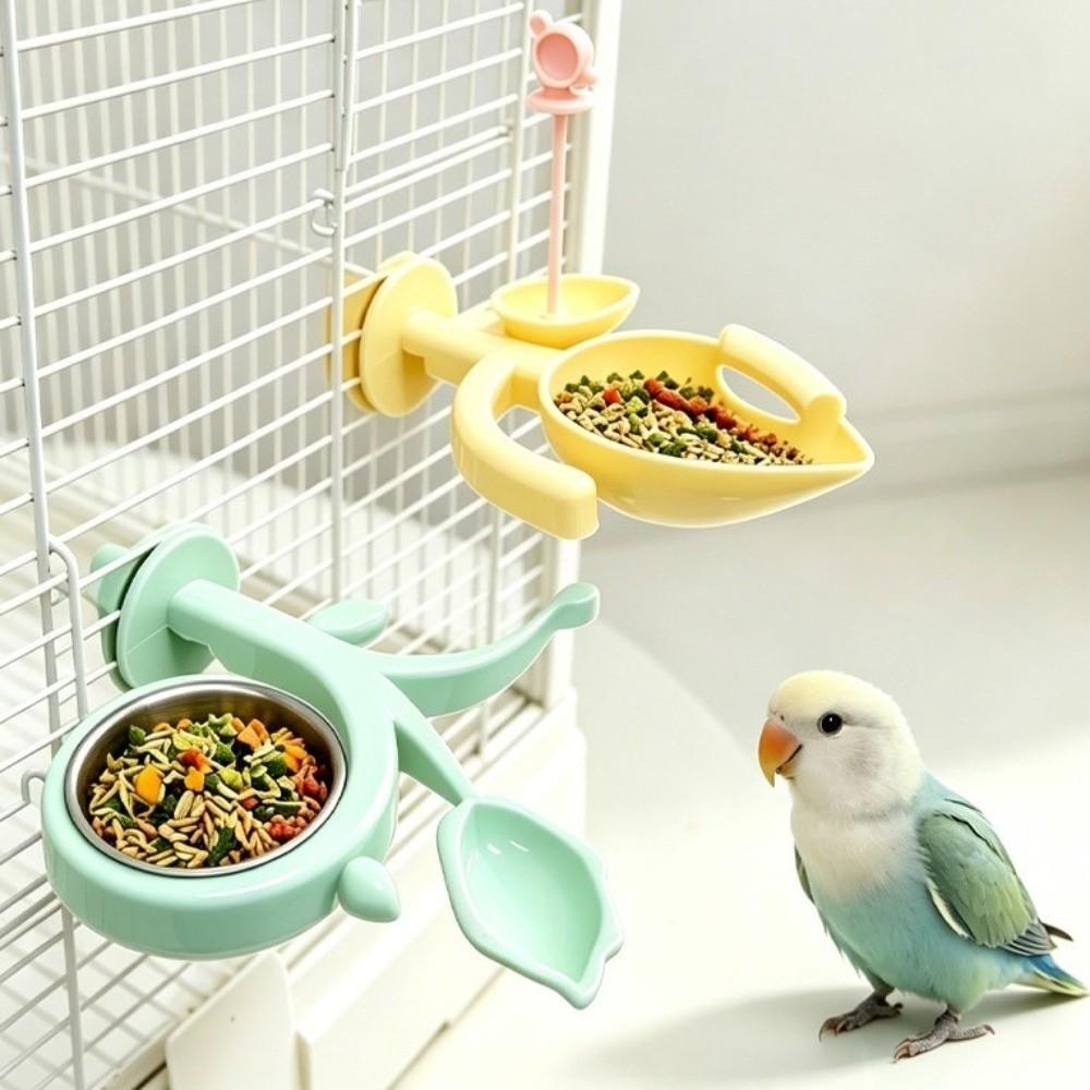 Anti-Splash Parrot Perch Feeder Detachable Bird Food Stand Parrot Feeding Holder Cage Accessories