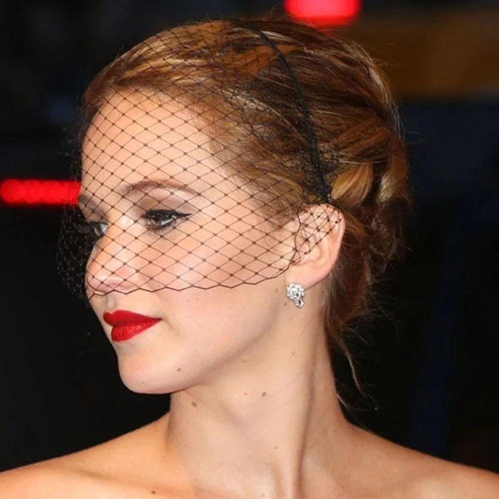 Hair Jewelry Mesh Face Cover Wedding Party Dress Women Lady Girl Hair Hoops Veil Headbands