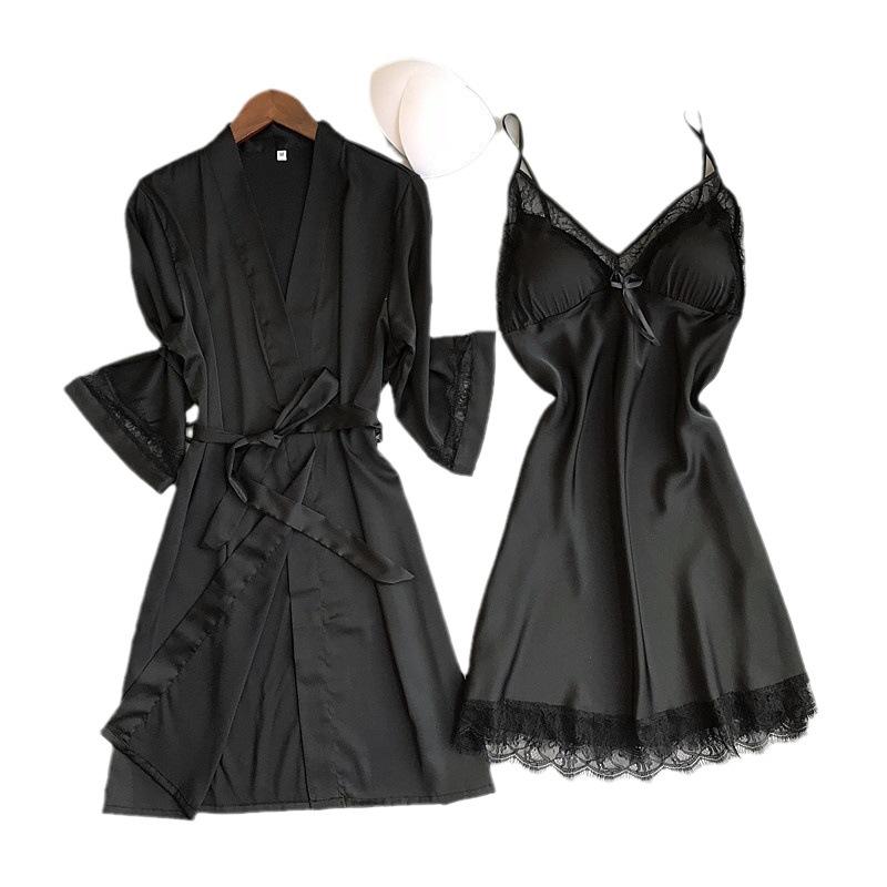 Сексуальный женский халат-кимоно из вискозы, БЕЛЫЙ, свадебный халат для невесты, комплект с кружевной отделкой, пижамы, повседневная домашняя одежда, ночная одежда