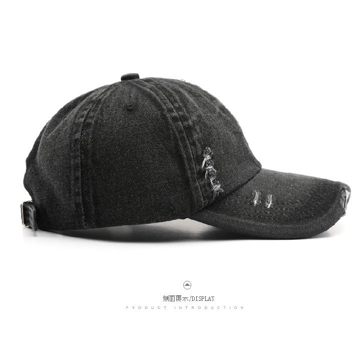 Women's washed, distressed, solid-color baseball cap, suitable for outdoor activities, providing warmth and sun protection
