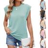 2025 Весна/лето 2025 круглый вырез однотонный женский свободный топ с короткими рукавами футболка жилет