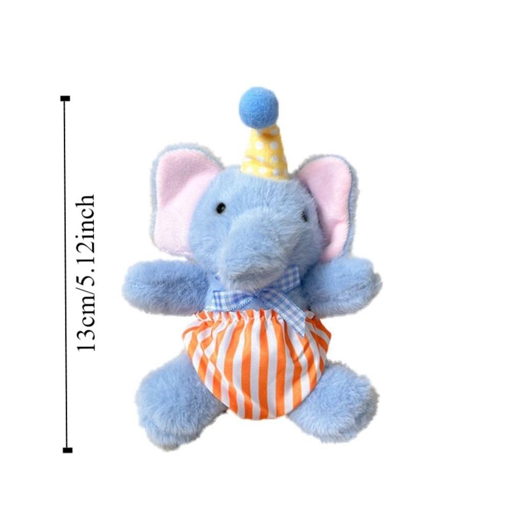 Painter Apron Style Elephant Plush Toy Anti-lost Elephant Plush KeyChain Bag Pendant