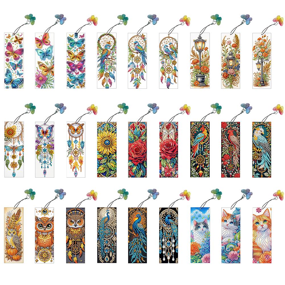 3Pcs Animal Patterns DIY Irregular Shaped Diamonds Diamond Bookmark Art Projects for Readers Home Office Book Decor & Gift Idea
