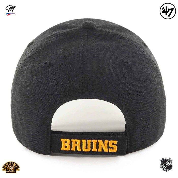 Casquette - 47 Brand - BOSTON BRUINS - Noir - 100% Coton - Réglage Taille Arrière