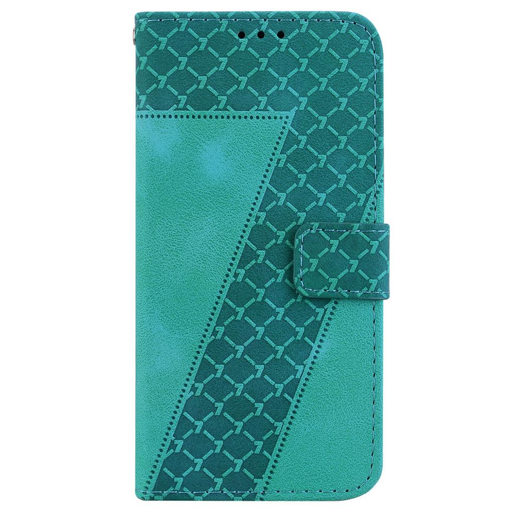 For TECNO Spark 30 Pro 4G Stand Case 7-Shaped Pattern Imprint Leather Phone Cover with Strap