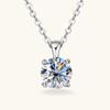 S925 Sterling Silver Inset 1ct Zircon Pendant Classic Four-claw Inset Necklace Niche High-grade Everyday Commuter Jewelry