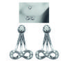 [M7633] - Silver-white 'Infini' Silver Lobe Contour Earrings (rhodium-plated) - 15x15 Mm
