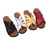 Women's Summer Retro Wedge Sandals Thick-Soled Stitched One-Strap Lace-Up Shoes