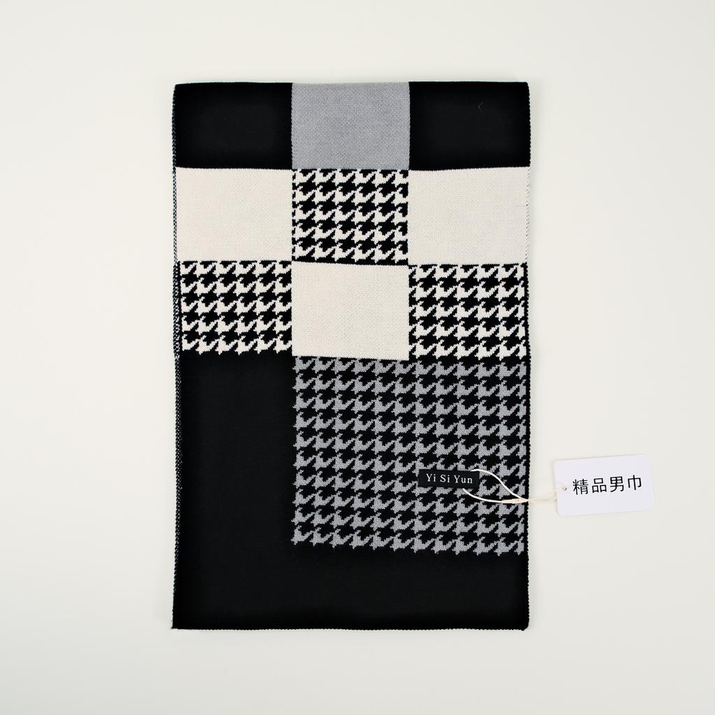 Men's Classic Winter Scarf Cashmere Feel Winter Scarves Long Formal Soft Scarf for Men Casual Scarves Luxuriously Plaid Scarf