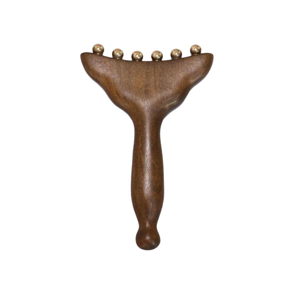 Sandalwood Meridians Massage Comb Copper/Horn Balls Lymphatic Drainage Massager  Breast Massage