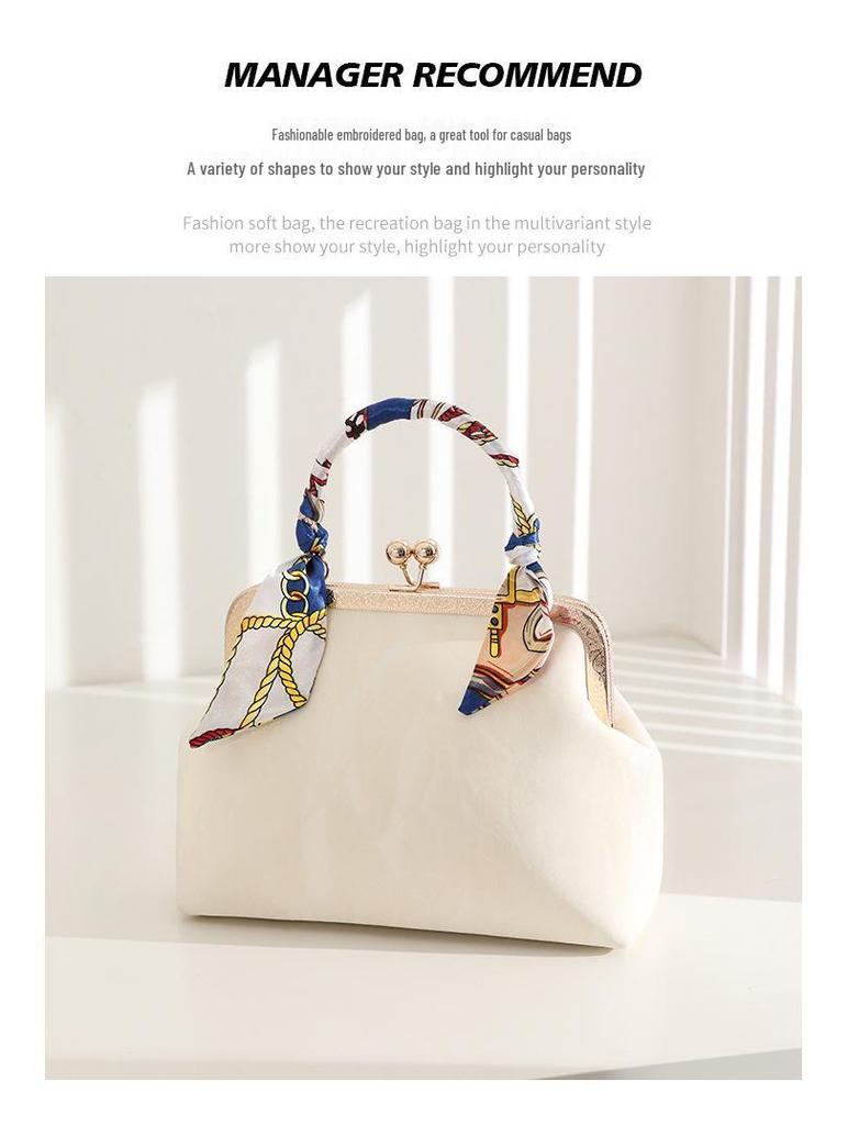 Элегантная квадратная сумка кроссбоди с жемчугом: Новый китайский стиль для универсальных вечеров