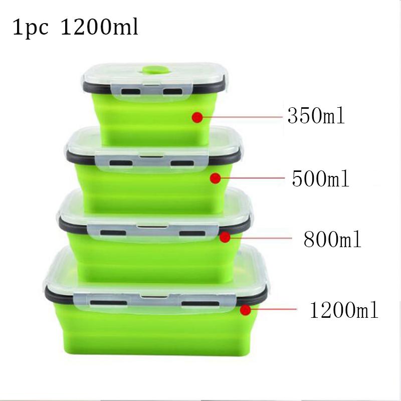 1 шт./1 комплект, силиконовый складной ланч-бокс, контейнер для хранения продуктов питания, портативный портативный для пикника, кемпинга, кемпинга, 1 шт./1 комплект
