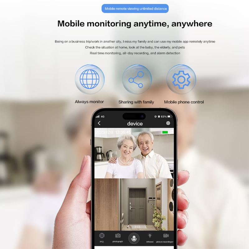 Humanoid Tracking Two-Way Audio Dual Lens Home Surveillance Camera with Dual Screens