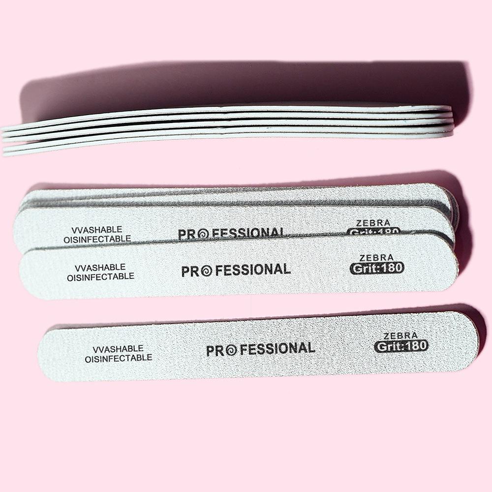 Серая пилка для ногтей из нержавеющей стали со сменной наждачной бумагой 100-180 грит