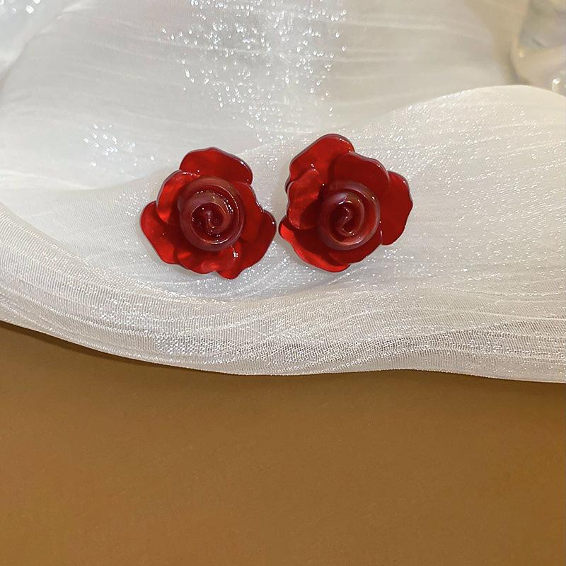 Серебряная игла Красные геометрические серьги-гвоздики Ankara женские корейский ins модный дизайн серьги высококачественные изысканные серьги